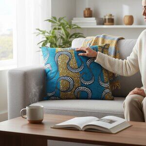 African wax pillow SWIRL (Ankara)